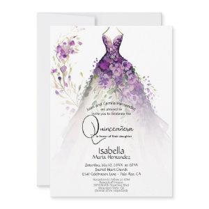 Quinceañera | Purple Floral Dress
