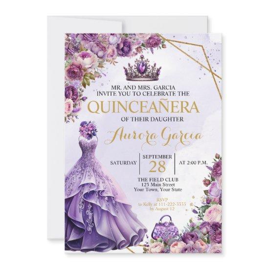 Quinceanera Purple Floral