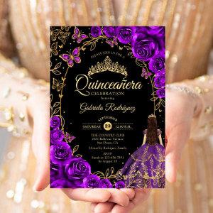 Quinceanera Purple Gold Black
