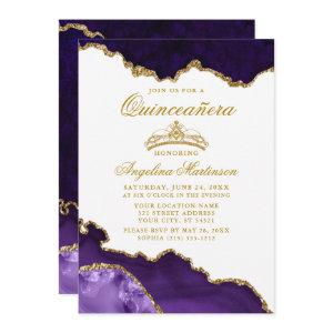 Quinceanera Purple Gold Marble Crown