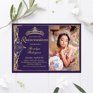 Quinceanera Purple Gold Quinceanera with photo