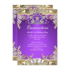 Quinceanera Purple Gold White 15th Birthday Party