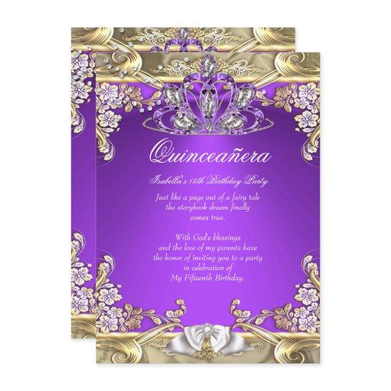 Quinceanera Purple Gold White 15th Birthday Party