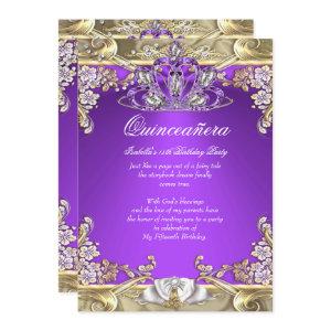 Quinceanera Purple Gold White 15th Birthday Party