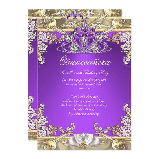Quinceanera Purple Gold White 15th Birthday Party