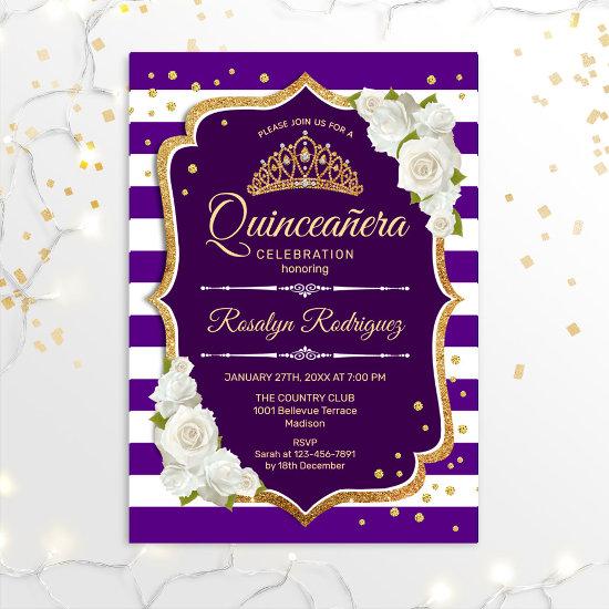 Quinceanera - Purple Gold White