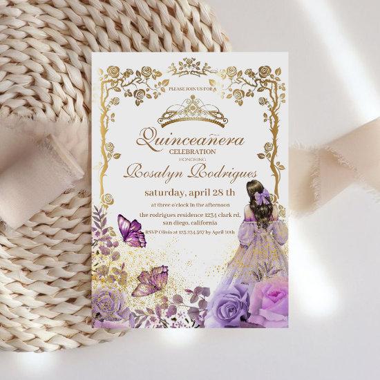 Quinceanera Purple Gold White