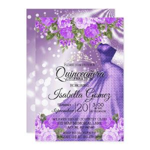 Quinceañera Purple Gown and Flowers