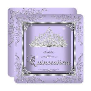 Quinceanera Purple Lavender Silver Diamond Tiara 3