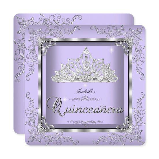 Quinceanera Purple Lavender Silver Diamond Tiara 3