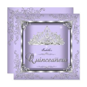 Quinceanera Purple Lavender Silver Diamond Tiara 3