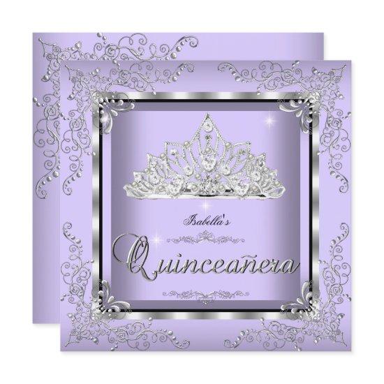 Quinceanera Purple Lavender Silver Diamond Tiara 3