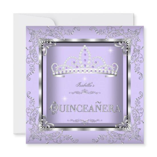 Quinceanera Purple Lavender Silver Diamond Tiara 4