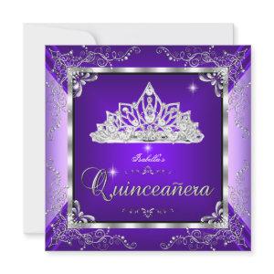 Quinceanera Purple Lavender Silver Diamond Tiara