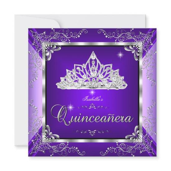 Quinceanera Purple Lavender Silver Diamond Tiara
