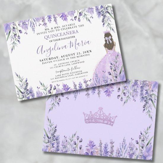 Quinceañera Purple Lilac Floral Princess