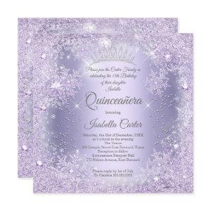 Quinceanera Purple Lilac Snowflake Winter party