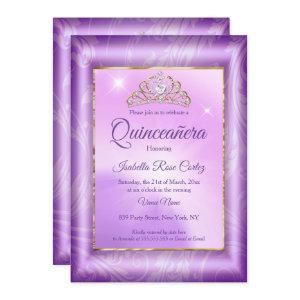 Quinceanera Purple photo Gold Tiara party