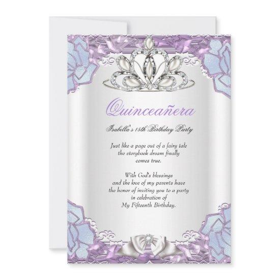 Quinceanera Purple Pink Blue White 15th Birthday