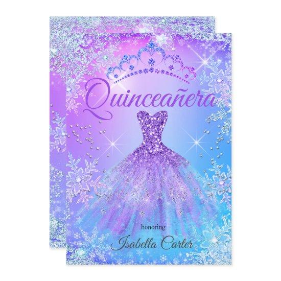 Quinceanera Purple Pink Blue Winter Wonderland 2