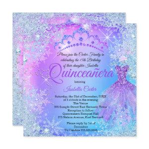 Quinceanera Purple Pink Blue Winter WonderLand