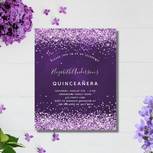Quinceanera purple pink glitter budget  flyer