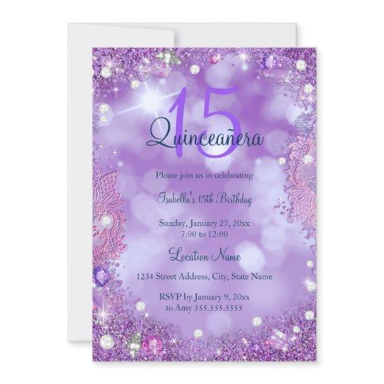 Quinceanera Purple Pink Ocean Sky Birthday Party