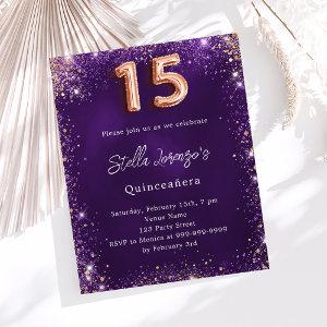 Quinceanera purple rose gold party