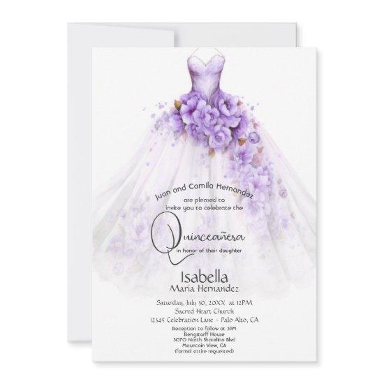 Quinceañera | Purple Roses Floral Gown