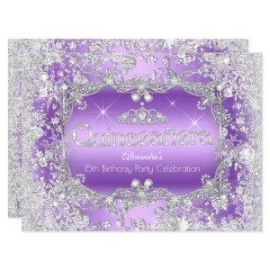 Quinceanera Purple Silver Tiara Winter Wonderland