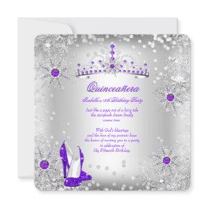 Quinceanera Purple Silver Winter Wonderland