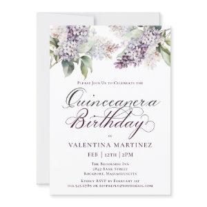 Quinceanera Purple Spring Lilac Flower Invit