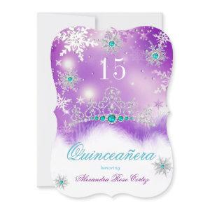 Quinceanera Purple Teal Blue Pearl Snowflake