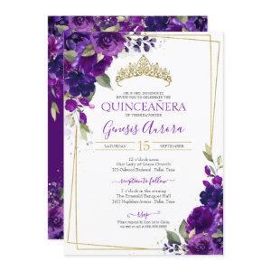 Quinceañera Purple Watercolor Floral