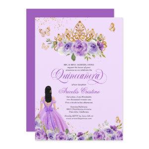 Quinceañera Purple Watercolor Roses Butterfly