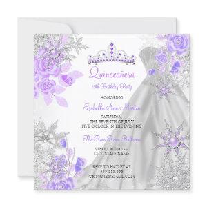 Quinceanera Purple Winter Wonderland Snowflake 2