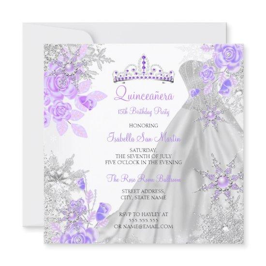 Quinceanera Purple Winter Wonderland Snowflake 2
