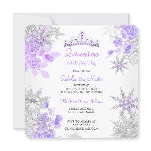 Quinceanera Purple Winter Wonderland Snowflake
