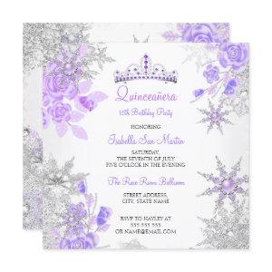 Quinceanera Purple Winter Wonderland Snowflake