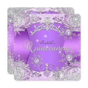 Quinceanera Purple Winter Wonderland Snowflakes