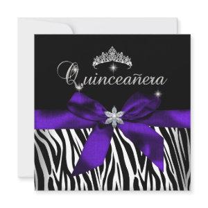 Quinceanera Purple Zebra Black White Diamonds