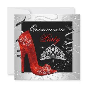 Quinceanera RED Diamond Black White Party
