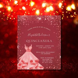 Quinceanera red dress glitter