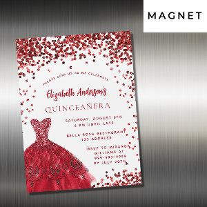 Quinceanera red dress luxury magnetic
