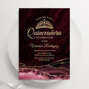 Quinceanera Red Gold Agate Marble