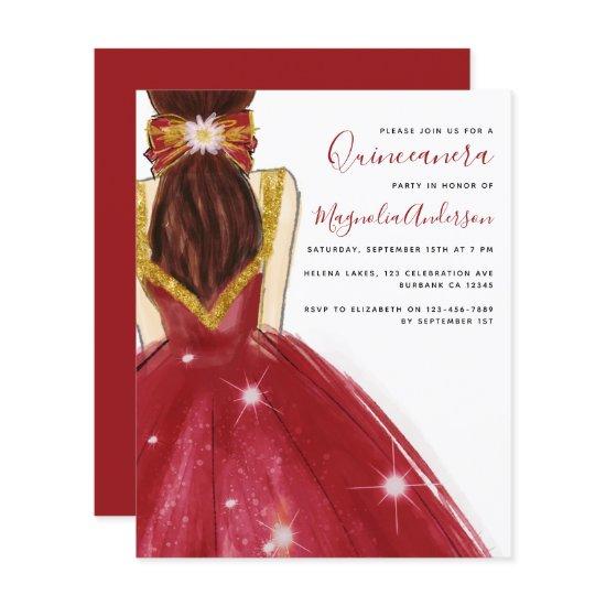Quinceanera Red Gold Dress Budget