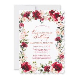 Quinceanera Red Rose Pink Peony Floral