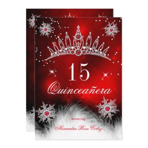 Quinceanera Regal Red Snowflake 15th Birthday