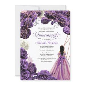 Quinceañera Regal Royal Purple & Rose Gold & Gown