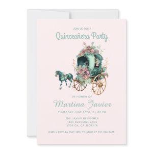 Quinceañera Retro Floral Carriage 15th Birthday